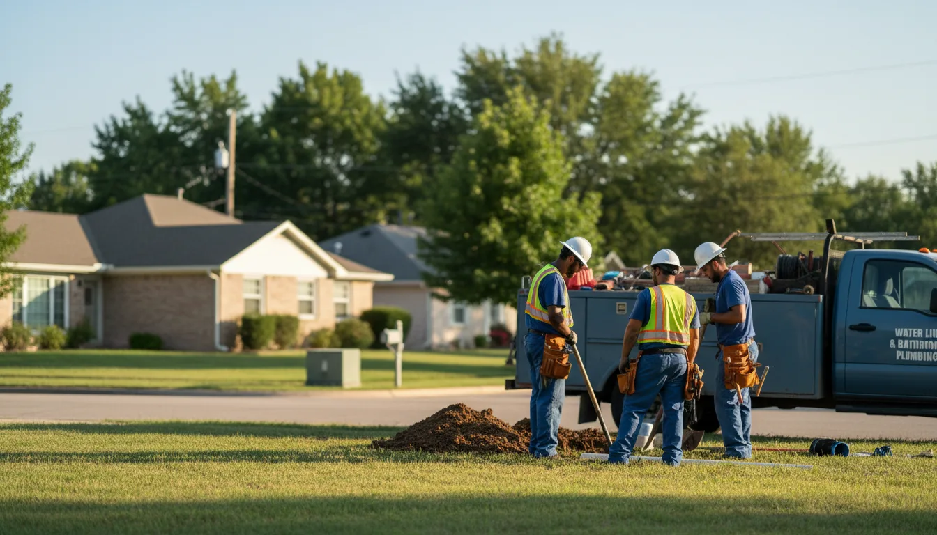 Residential water line and bathroom plumbing service in Oak, NE